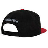 Men's Portland Trail Blazers Mitchell & Ness 2 Tone Black and Red Low Big Face Hardwood Classics Snapback Hat - Pro Jersey Sports