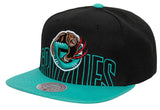 Men's Vancouver Grizzlies Mitchell & Ness 2 Tone Black and Teal Low Big Face Hardwood Classics Snapback Hat - Pro Jersey Sports