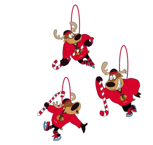 Reindeer Players, Orn, Chicago Blackhawks, 3 Assort - Pro Jersey Sports