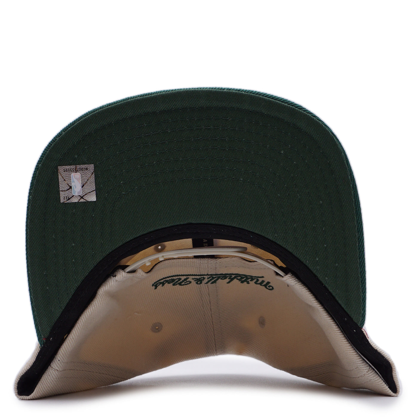 Men's Milwaukee Bucks Mitchell & Ness Core Cream/Green Snapback Hat