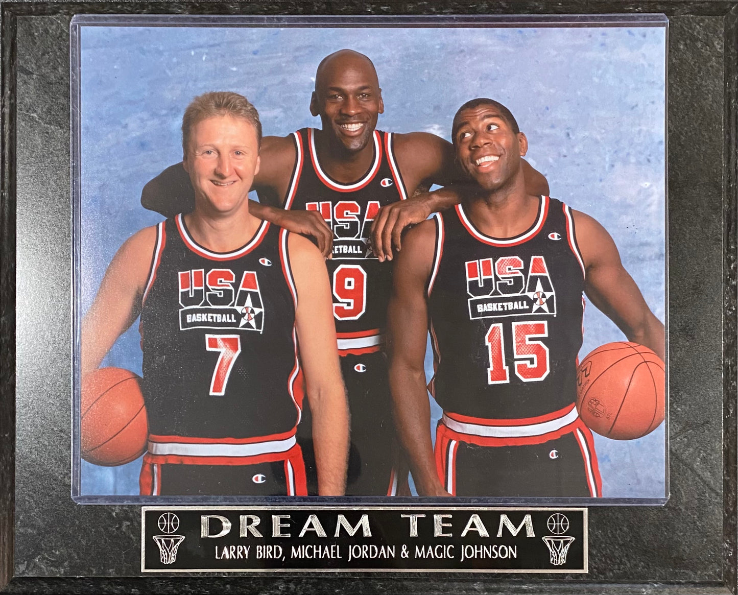 Dream Team Larry Bird,Michael Jordan & Magic Johnson Wall Plaque