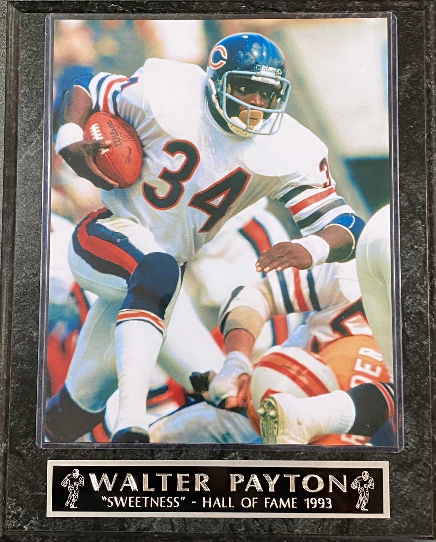 Walter Payton "Sweetness" Hall of Fame 1993 Chicago Bears Plaque