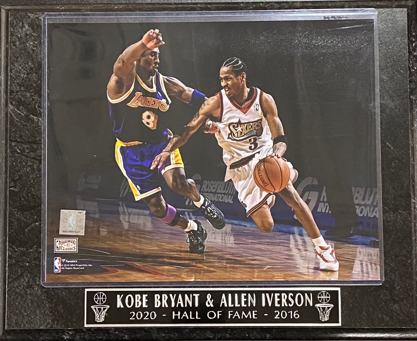 Kobe Bryant & Allen Iverson 2020-Hall of Fame-2016 Wall Plaque