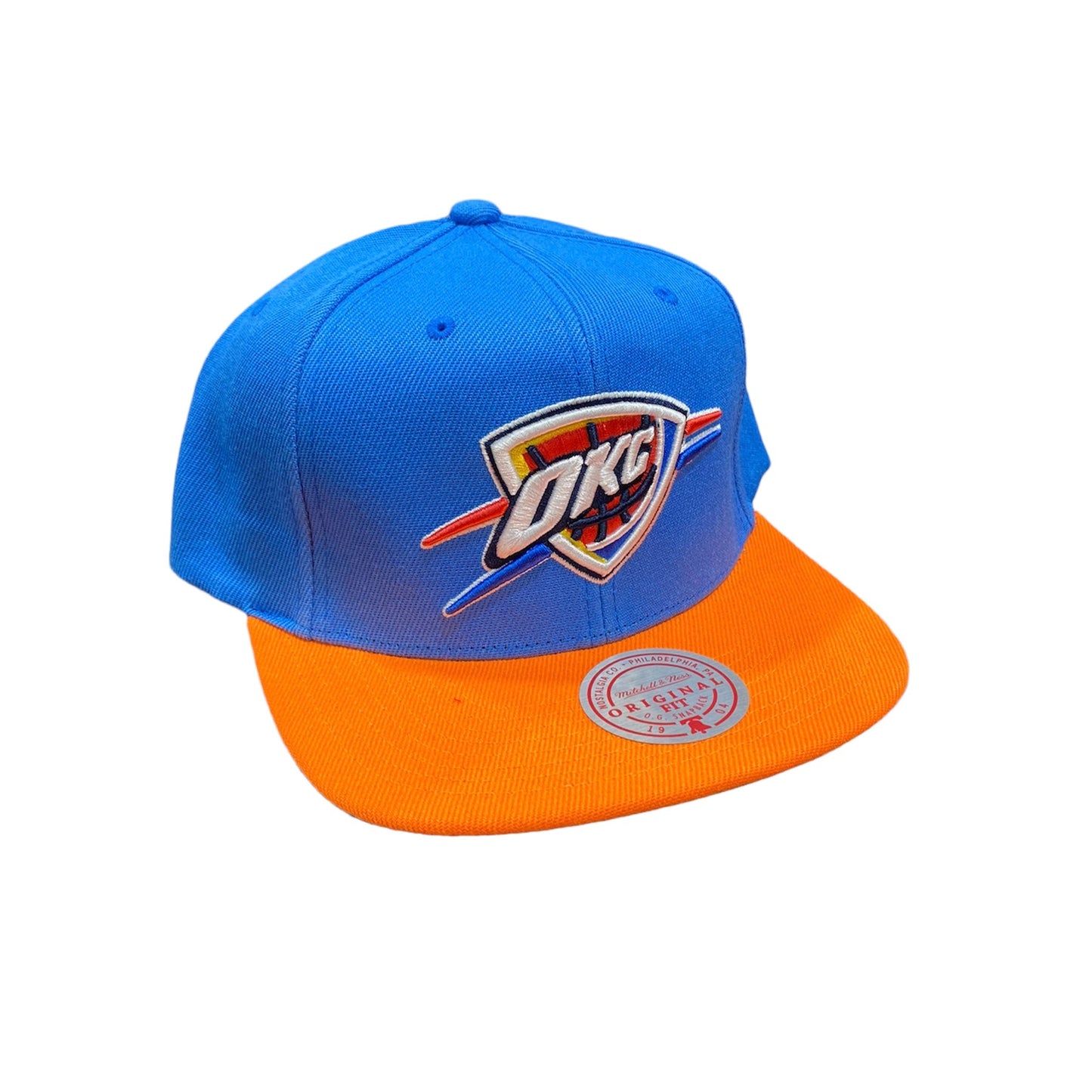 Men's Mitchell & Ness Oklahoma City Thunder Core Blue/ Orange Adjustable Snapback Hat