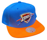 Men's Mitchell & Ness Oklahoma City Thunder Core Blue/ Orange Adjustable Snapback Hat - Pro Jersey Sports