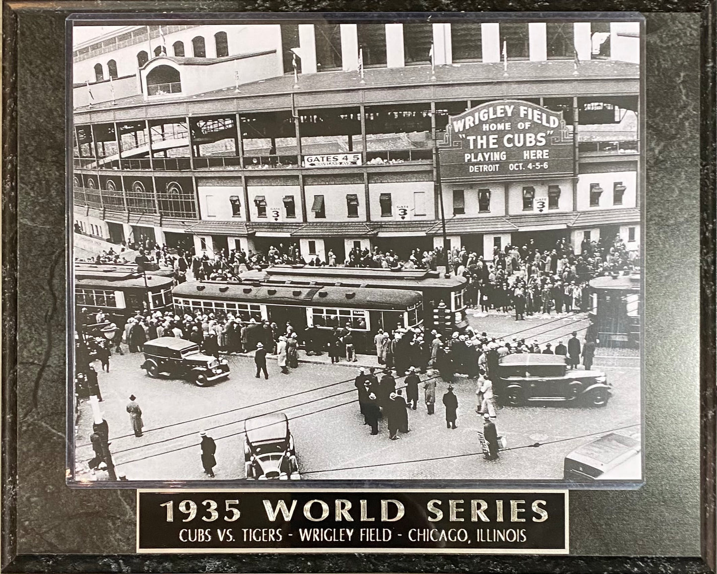 1935 World Series Cubs vs Tigers - Wrigley Field-Chicago, Illinois Photo Plaque