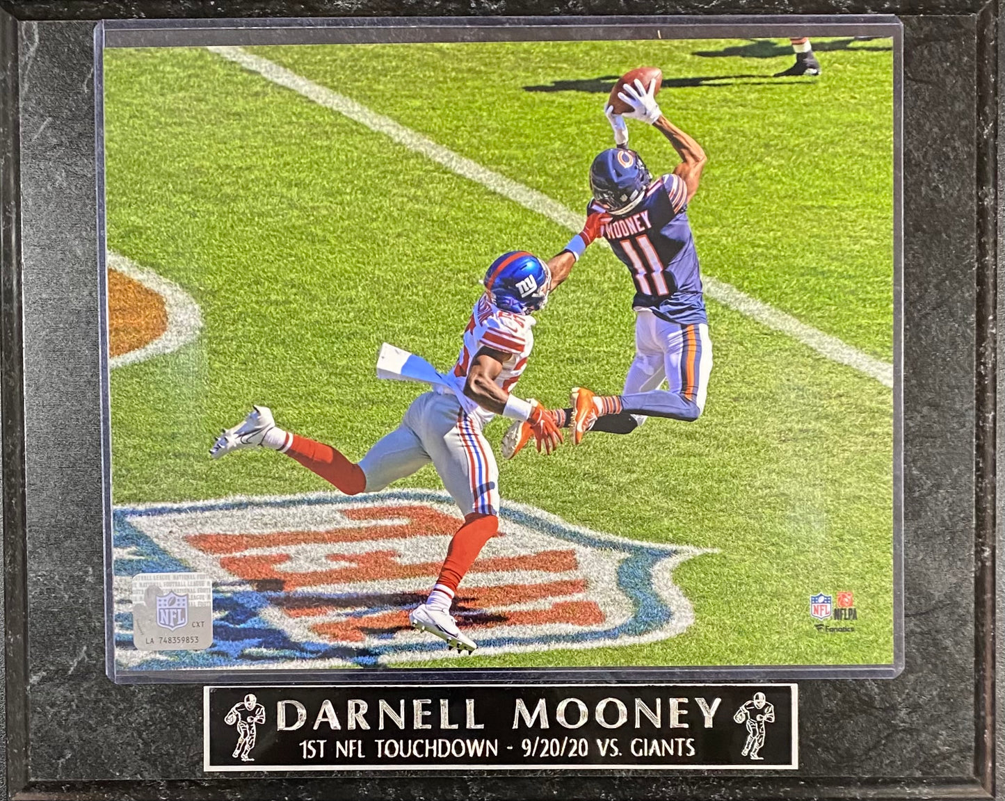 Darnell Mooney Chicago Bears 1st NFL Touchdown - 9/20/20 vs Giants Wall Plaque