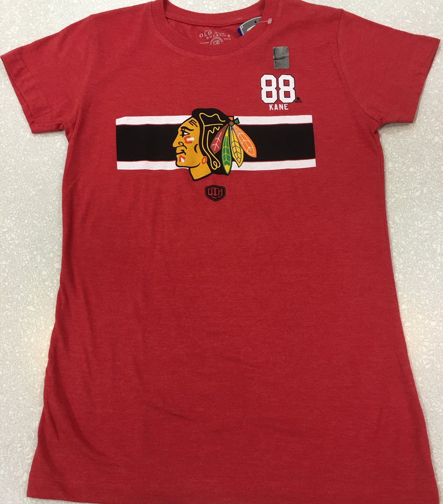 Women's Chicago Blackhawks Patrick Kane Stripes Player T-Shirt