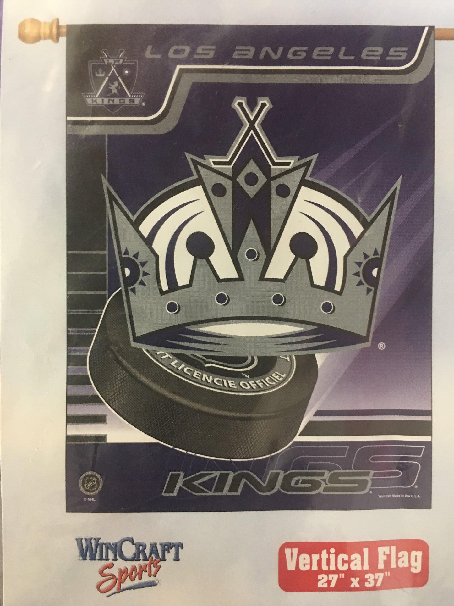 Los Angeles Kings Retro Team Logo 27" x 37" Vertical Flag