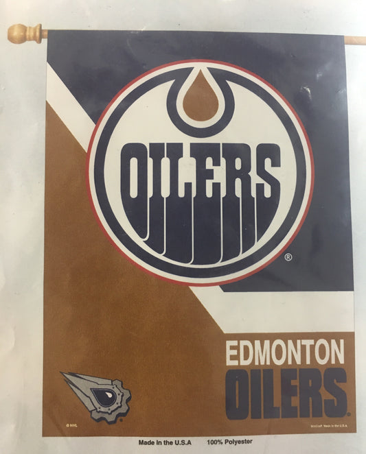Edmonton Oilers Team Logo Vertical Flag