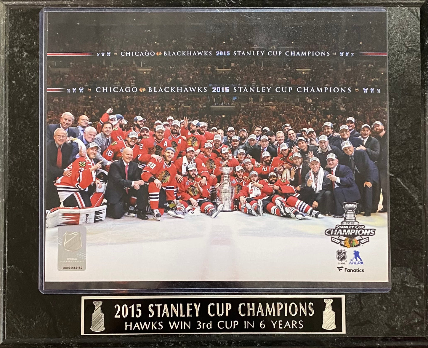 Chicago Blackhawks 2015 Stanley Cup Champions Wall Plaque