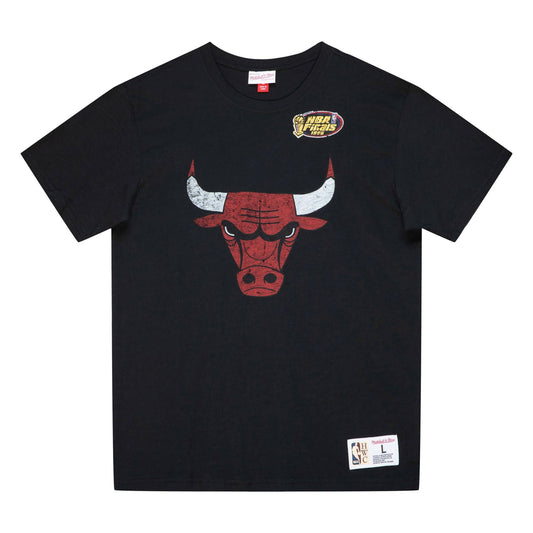 Men's Chicago Bulls NBA Legendary Slub Black Tee By Mitchell And Ness