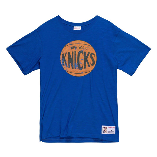 Men's New York Knicks NBA Legendary Slub Royal Tee By Mitchell And Ness