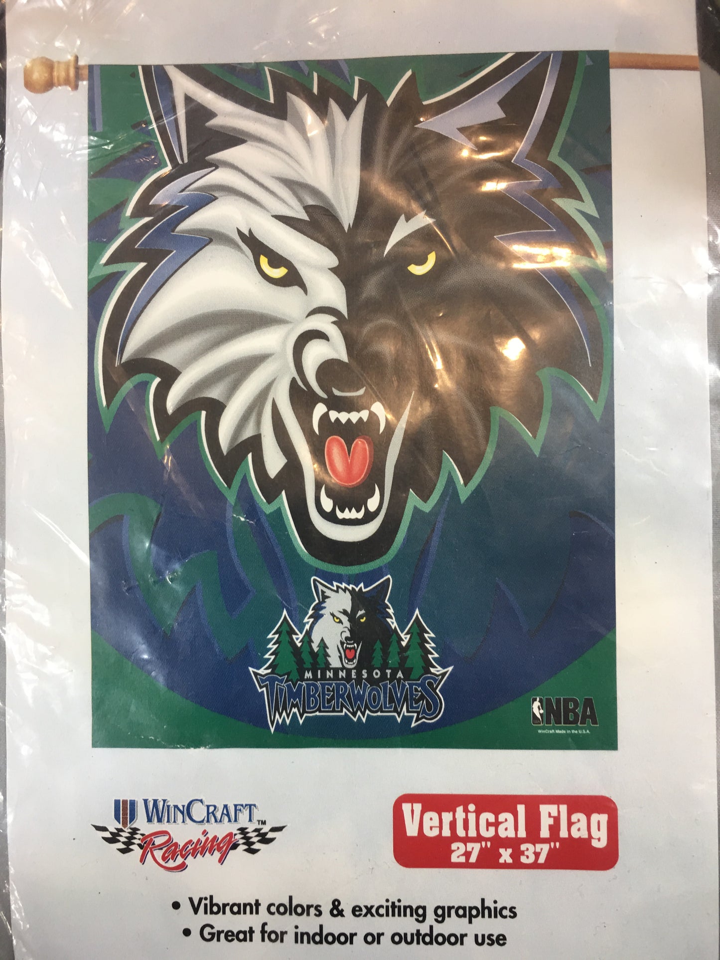 Minnesota Timberwolves Retro Logo 27" x 37" Vertical Flag
