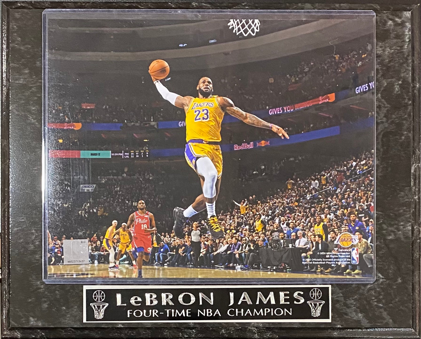 Lebron James Four Time NBA Champion Los Angeles Lakers Player Wall Plaque