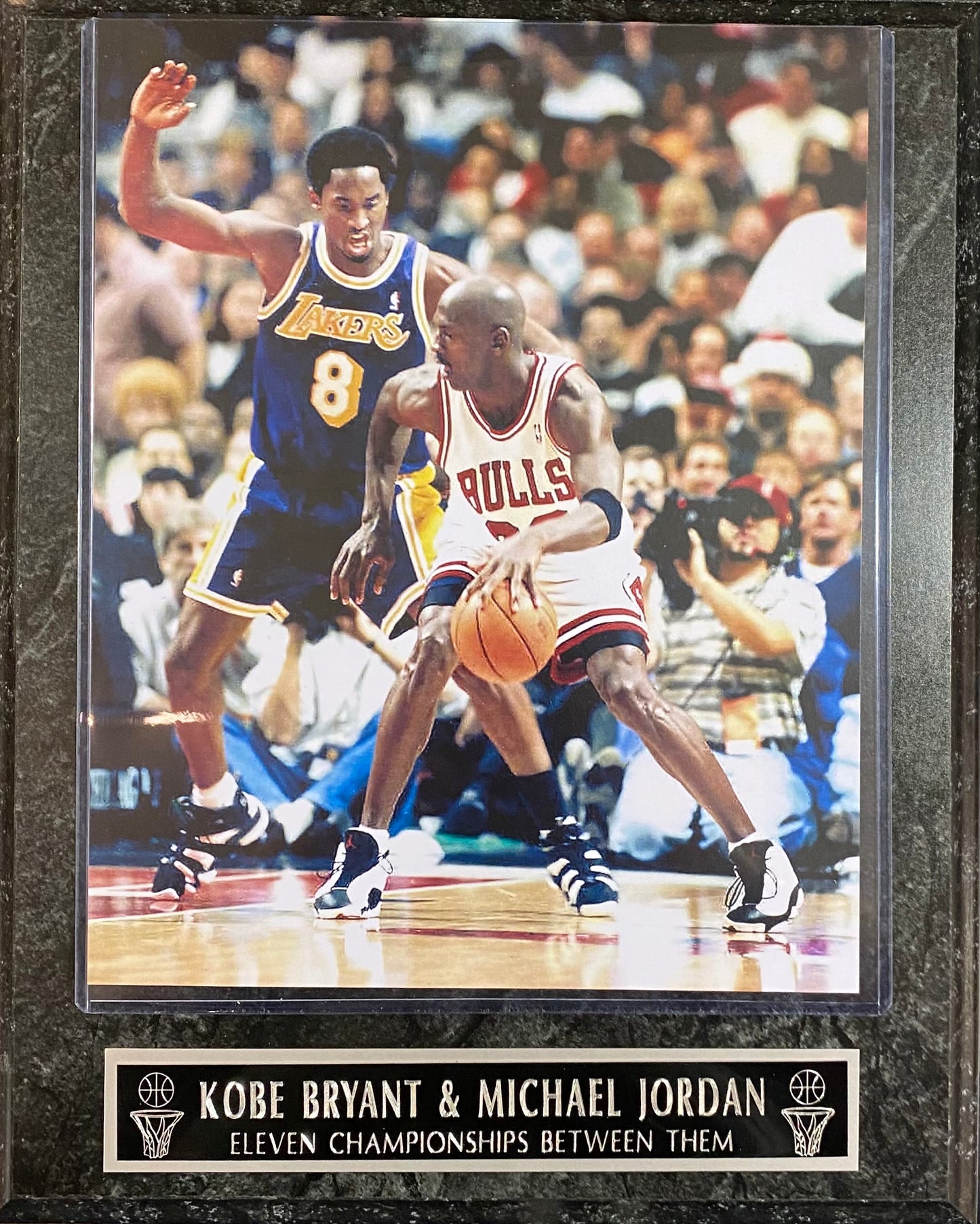 Kobe Bryant & Michael Jordan Eleven Championships Between Them Wall Plaque