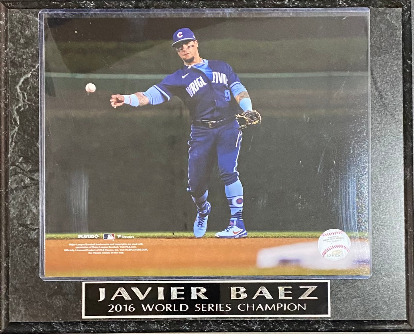 Javier Baez 2016 World Series Champion Chicago Cubs Wall Plaque
