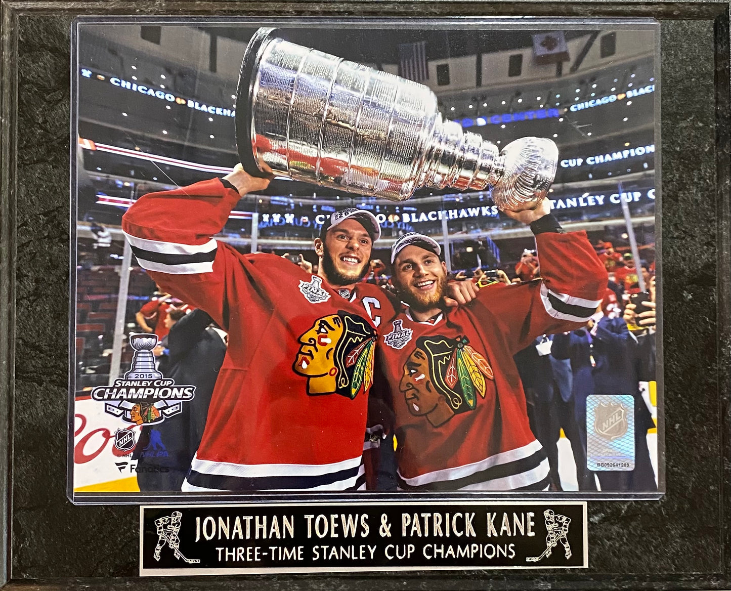 Jonathan Toews & Patrick Kane Three Time Stanley Cup Champions Wall Plaque