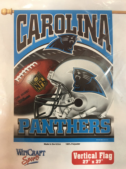 Carolina Panthers Duel Team Logo Vertical Flag