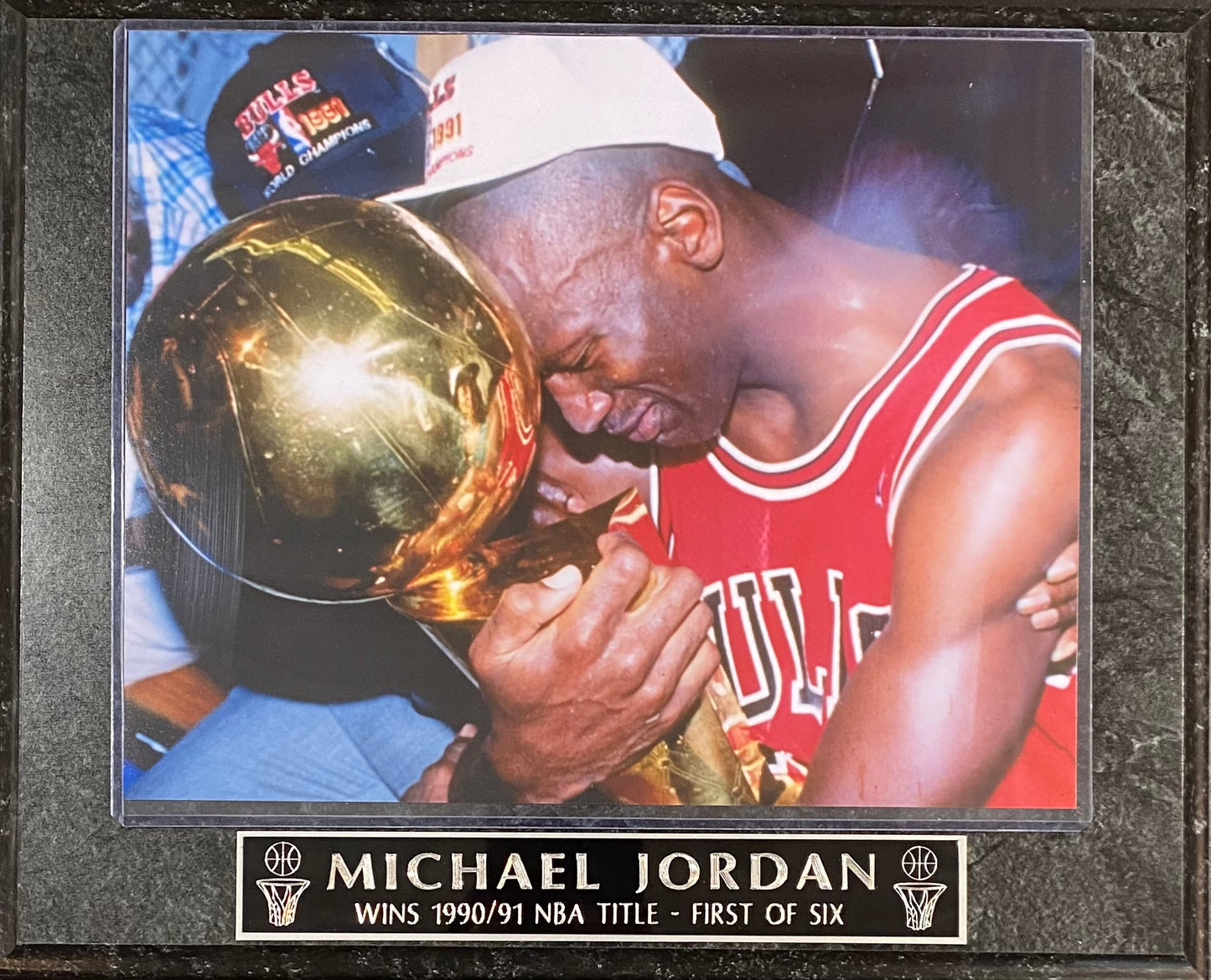 Michael Jordan "Wins 1990/1991 NBA Title - First of Six" Chicago Bulls Plaque