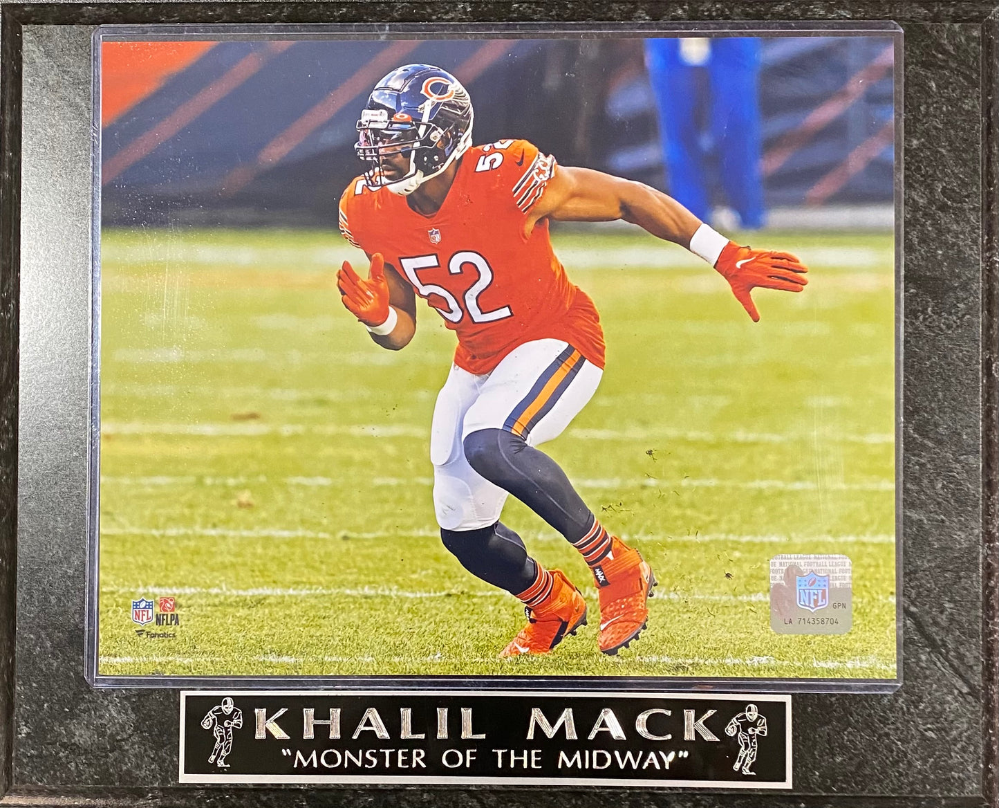Khalil Mack "Monster of the Midway" Chicago Bears Wall Plaque