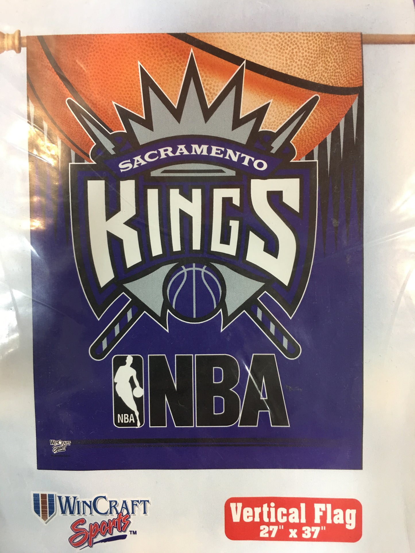 Sacramento Kings Retro Team Logo Vertical Flag