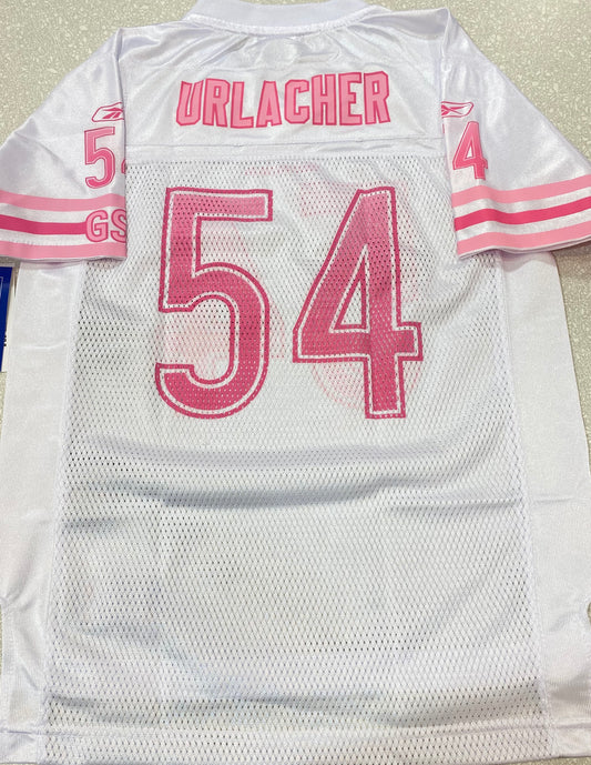Youth Girls Chicago Bears Brian Urlacher White & Pink Jersey