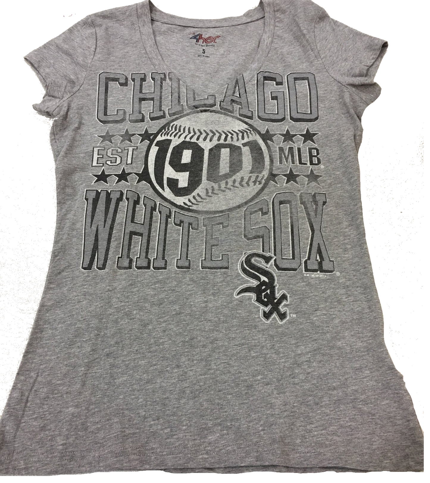 Women's MLB Chicago White Sox Gray Curve Ball Tee