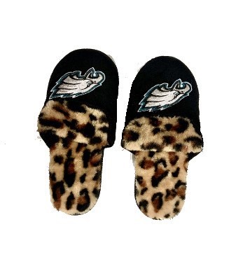 Women's Philadelphia Eagles Leopard Print Sherpa Slide Slippers