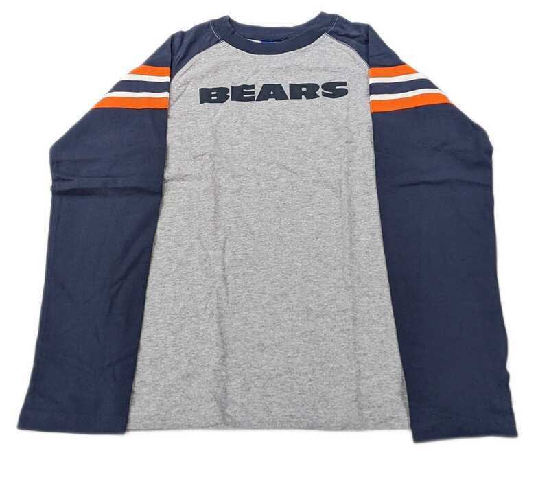 Youth Chicago Bears Gray Reebok Script Long Sleeve T-Shirt