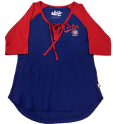 Women's Chicago Cubs Touch by Alyssa Milano Blue/Red Perfect Game 3/4-Sleeve T-Shirt - Pro Jersey Sports