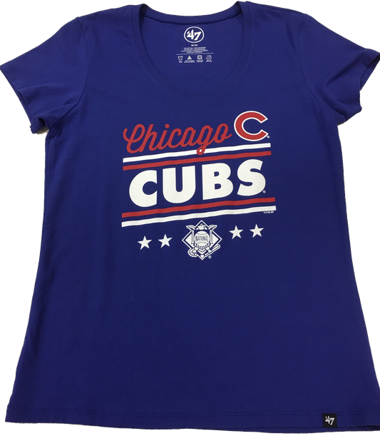 Womens Chicago Cubs Splitter Scoop Neck Tee By 47 Brand