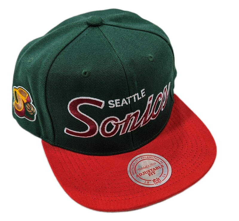 Men's Seattle SuperSonics Green/Red NBA Sports Specialty Snapback Adjustable Hat