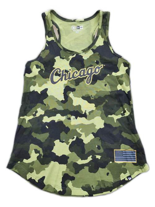 Women's Chicago White Sox 2022 Armed Forces Day Camo Tank Top