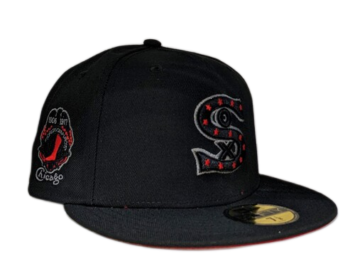 Chicago White Sox Cooperstown Collection October Night Black/Blood RedNew Era 59FIFTY Fitted Hat