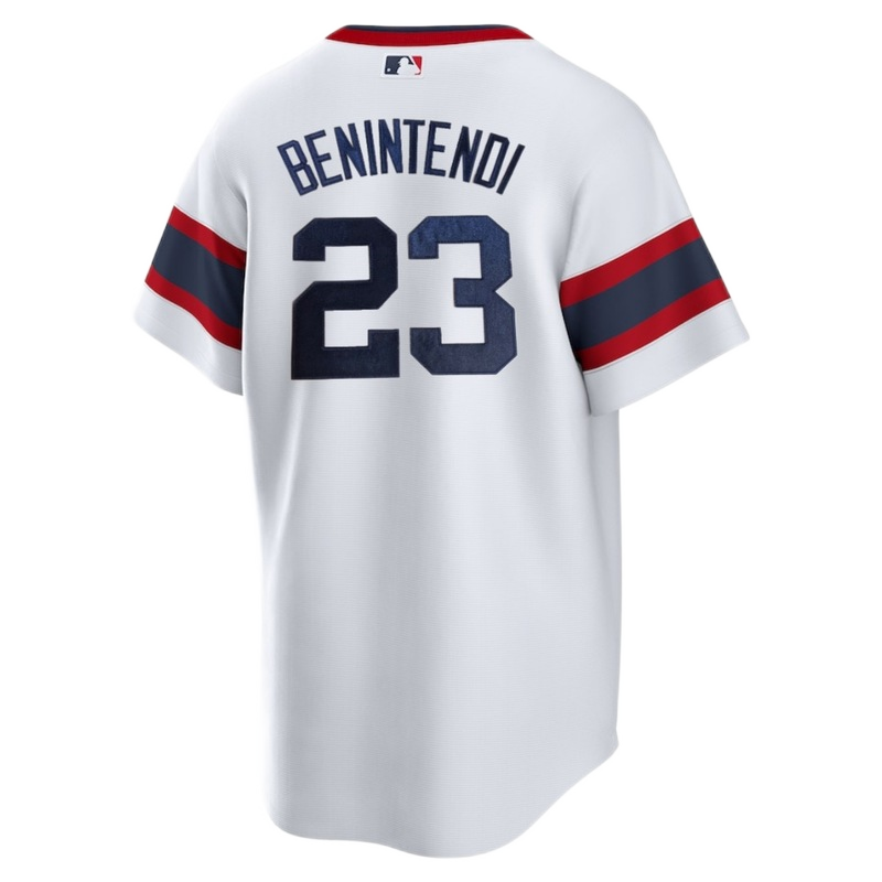 NIKE Men's Andrew Benintendi Chicago White Sox White Alternate Premium Stitch Replica Jersey