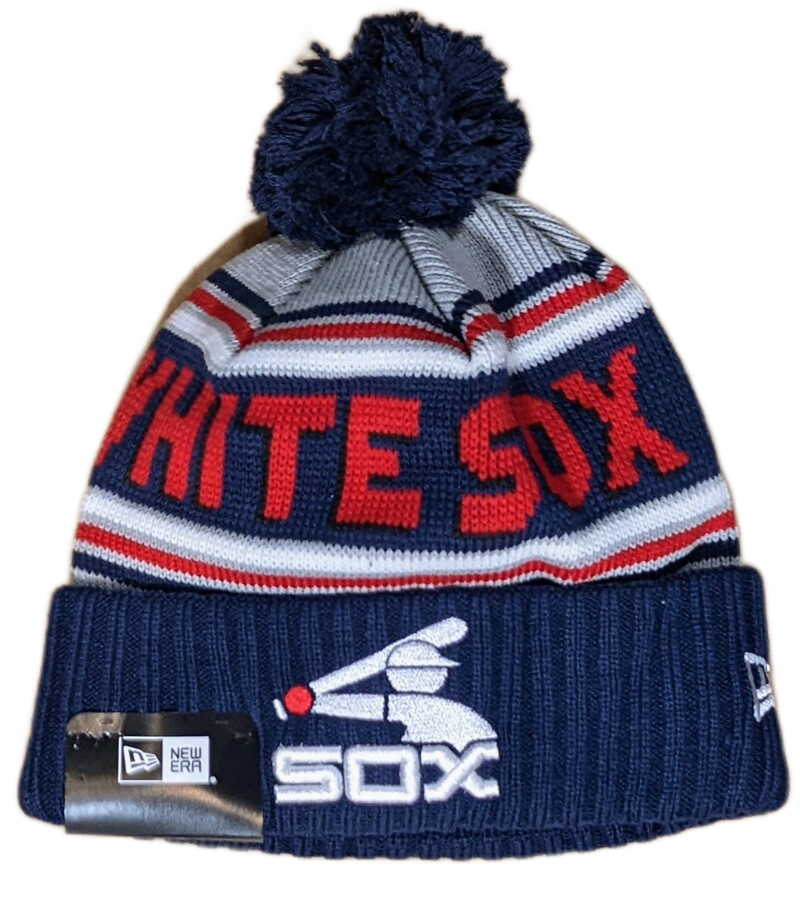 Chicago White Sox New Era Cooperstown Collection Cheer Cuffed Pom Knit Hat - Navy