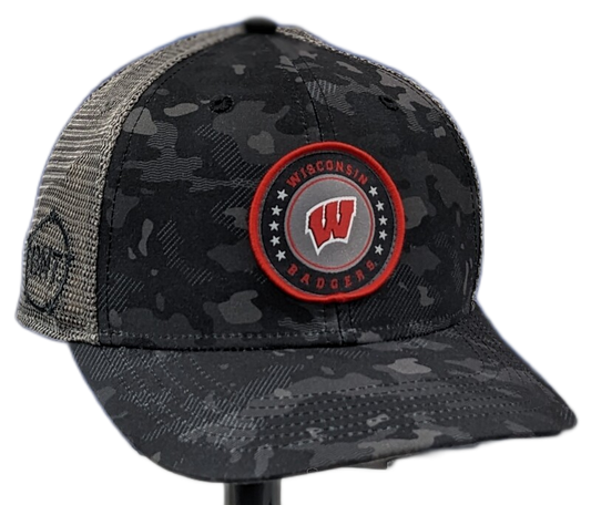 Wisconsin Badgers Operation Hat Trick Dark Camo Trucker Adjustable Top of the World Hat