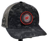 Wisconsin Badgers Operation Hat Trick Dark Camo Trucker Adjustable Top of the World Hat - Pro Jersey Sports