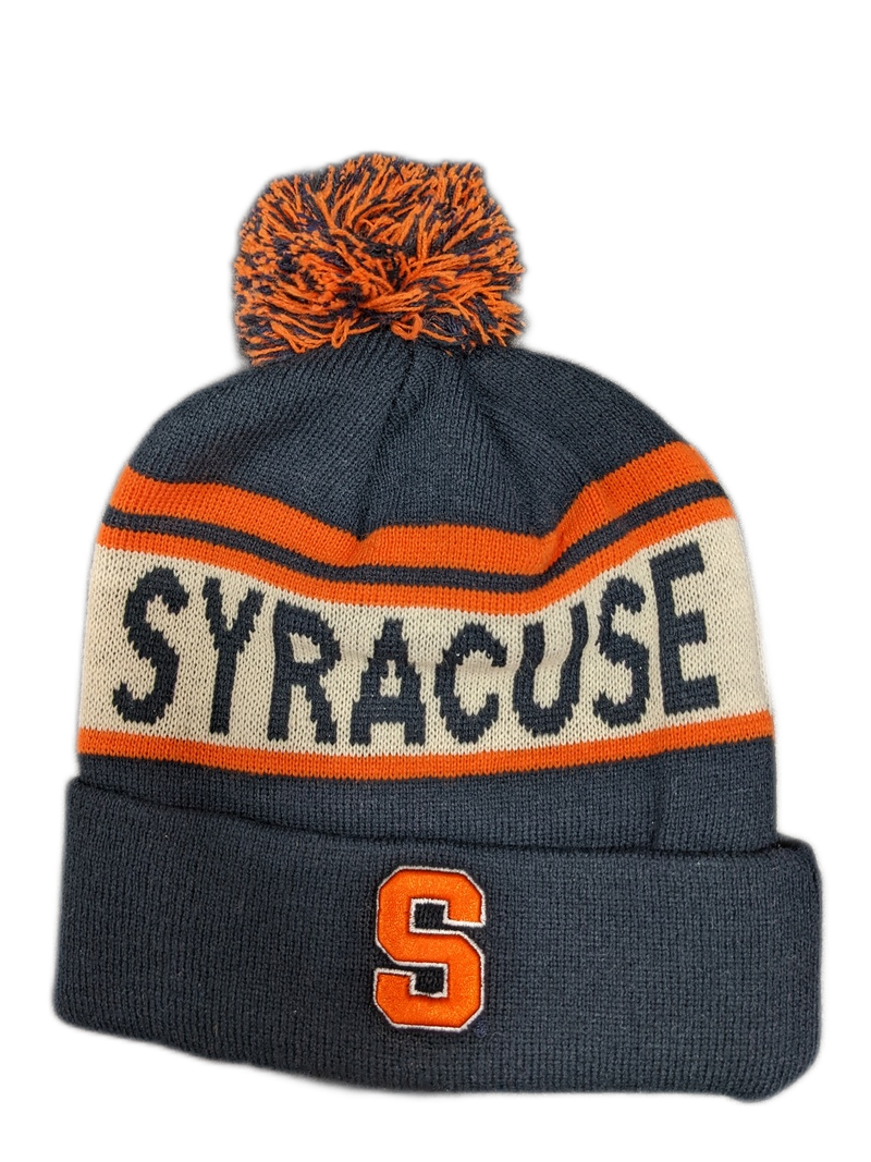 Syracuse Orangemen NCAA Top of the World Navy Cuffed Pom Knit Hat