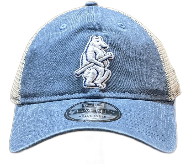 Chicago Cubs New Era Cooperstown Collection Washed 1914 Logo Trucker 9TWENTY Adjustable Snapback Hat