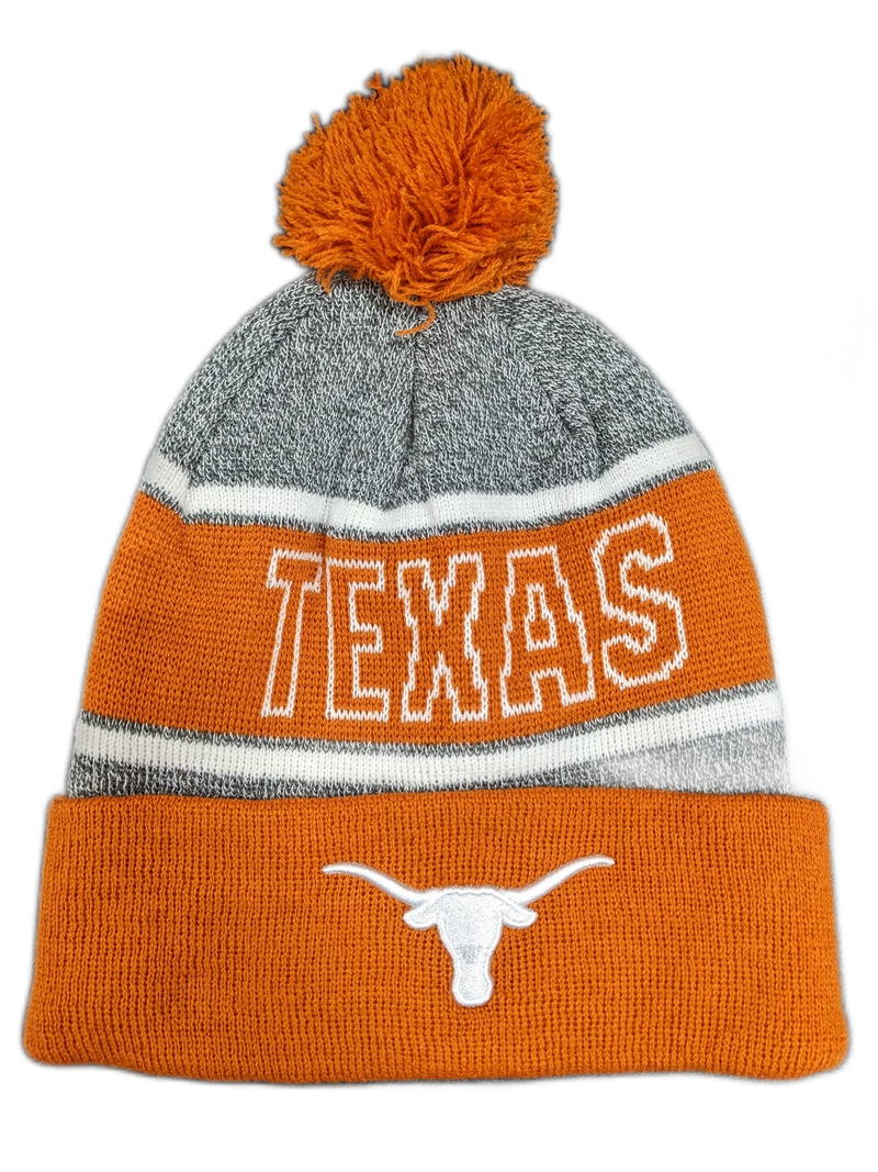 Texas Longhorns NCAA Top of the World Burnt Orange Cuffed Pom Knit Hat