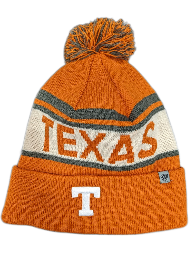 Texas Longhorns NCAA Top of the World Rust Orange Cuffed Pom Knit Hat