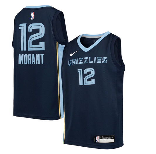 Nike Ja Morant Memphis Grizzlies Youth Blue Team Swingman Jersey