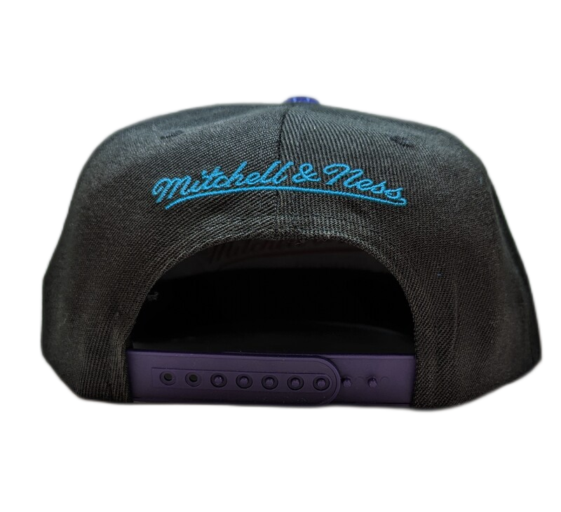 Men's Mitchell & Ness Black/Purple Charlotte Hornets Hardwood Classics Snapshot Adjustable Snapback Hat