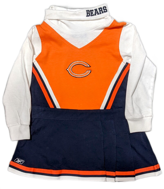 Toddler Girls Reebok Chicago Bears Orange/Navy Turtleneck Cheerleader Dress