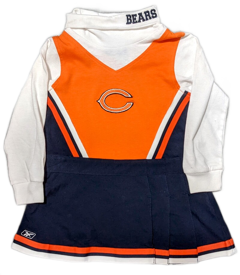 Girls Reebok Chicago Bears Child Orange/Navy Turtleneck Cheerleader Dress