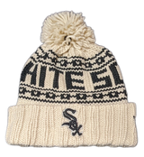 Women's Chicago White Sox New Era Cream Knitsport Cuffed Knit Hat with Pom - Pro Jersey Sports