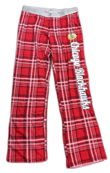 Chicago Blackhawks Womens Formation Knit Printed Plaid Pajama Pants - Pro Jersey Sports