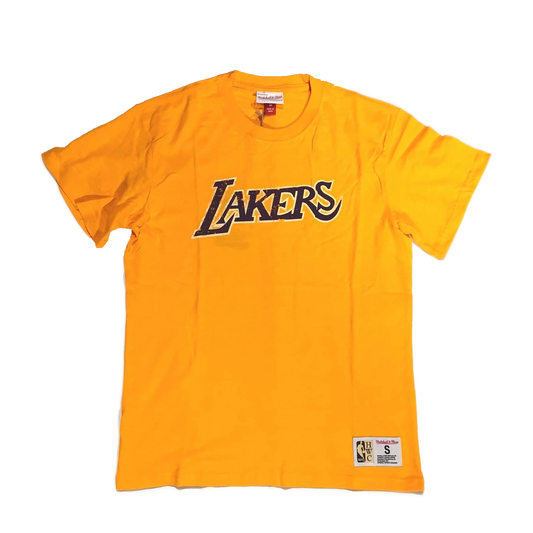 Men's Los Angeles Lakers NBA Legendary Slub Gold Tee By Mitchell And Ness